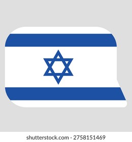 Israel flag speech bubble, social media communication sign, flat business oval icon. Israel Flag Speech Bubble Icon