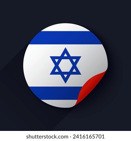 Israel Flag Sticker Vector Illustration