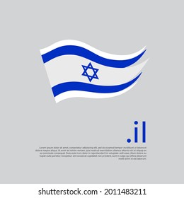 Bandera de Israel. Colores de rayas de la bandera israelí sobre un fondo blanco. Cartel nacional de diseño de vectores con dominio, lugar para texto. Pulsaciones de pincel. Banner patriótico del estado de israel, cubierta