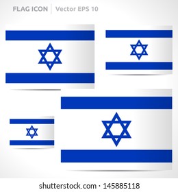 Israel flag template | vector symbol design | color white and blue | icon set