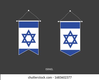 Israel flag in various shape, Soccer Flag Pennant Vector ,Vector illustration.
