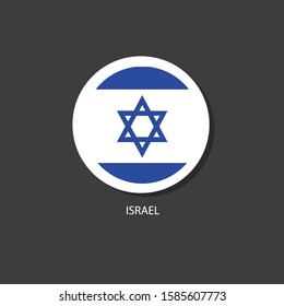Israel flag Vector circle with flags.