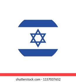 Israel flag vector icon, circle design for web or mobile app