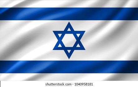 Israel Flag in Vector Illustration