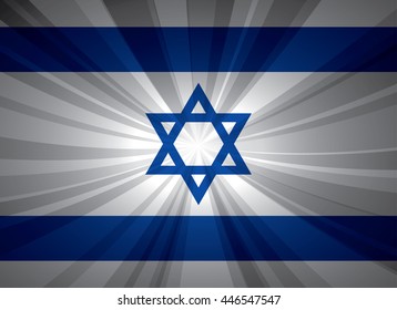 Israel flag vector illustration.