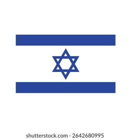 Israel flag, vector illustration with blue, flag icon, national country sign, 