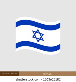 Israel Flag Vector Illustration Design Template.