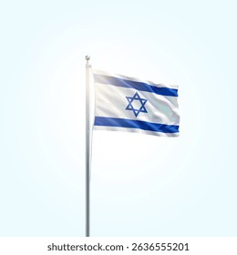 Israel Flag Vector Illustration, National Flag of Israel with Official Colors, Israeli Flag Background, Independence Day. Israel Flag Waving Vector Design.