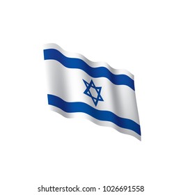 Israel flag, vector illustration on a white background