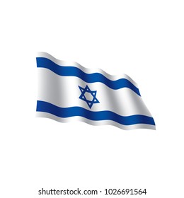 Israel flag, vector illustration on a white background