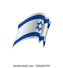Israel flag, vector illustration on a white background