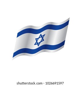 Israel flag, vector illustration on a white background