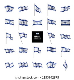 Israel flag, vector illustration on a white background