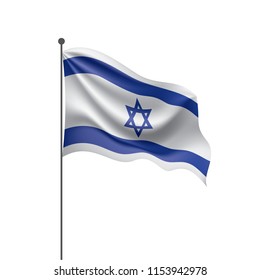 Israel flag, vector illustration on a white background