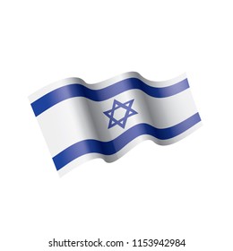 Israel flag, vector illustration on a white background