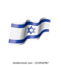 Israel flag, vector illustration on a white background