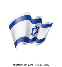 Israel flag, vector illustration on a white background