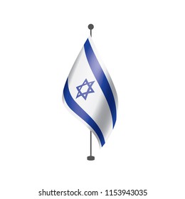 Israel flag, vector illustration on a white background