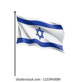 Israel flag, vector illustration on a white background