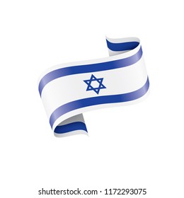 Israel flag, vector illustration on a white background