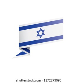 Israel flag, vector illustration on a white background