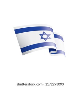 Israel flag, vector illustration on a white background