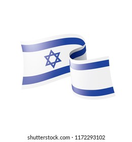 Israel flag, vector illustration on a white background