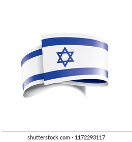 Israel flag, vector illustration on a white background