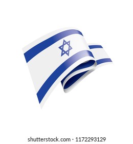 Israel flag, vector illustration on a white background