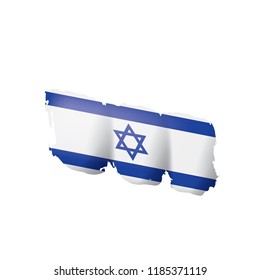 Israel flag, vector illustration on a white background.