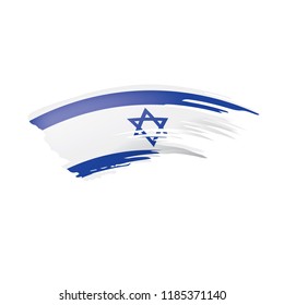 Israel flag, vector illustration on a white background.