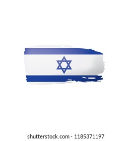 Israel flag, vector illustration on a white background.