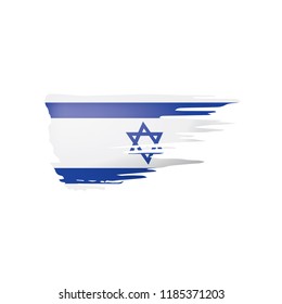 Israel flag, vector illustration on a white background.