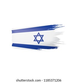 Israel flag, vector illustration on a white background.