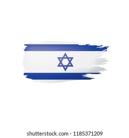 Israel flag, vector illustration on a white background.