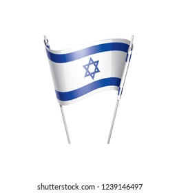 Israel flag, vector illustration on a white background