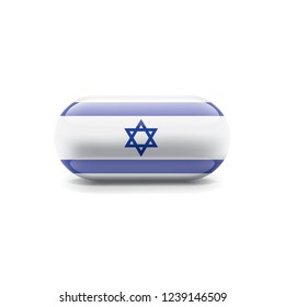 Israel flag, vector illustration on a white background