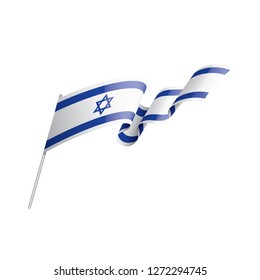 Israel flag, vector illustration on a white background