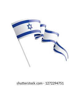 Israel flag, vector illustration on a white background