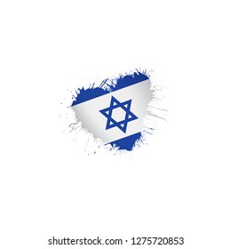 Israel flag, vector illustration on a white background
