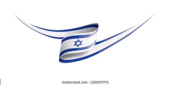 Israel flag, vector illustration on a white background