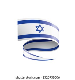 Israel flag, vector illustration on a white background