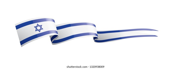 Israel flag, vector illustration on a white background