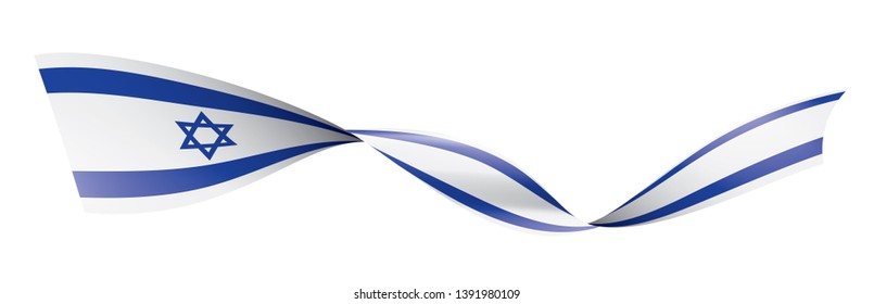 Israel flag, vector illustration on a white background