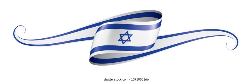 Israel flag, vector illustration on a white background