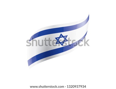 Israel flag, vector illustration on a white background
