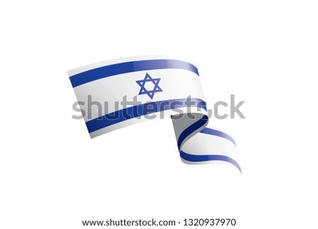 Israel flag, vector illustration on a white background