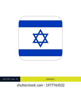 Israel Flag Vector Stock Illustration Design Template. Rounded Square Shape.