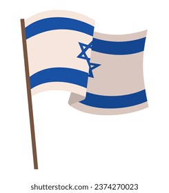 israel flag waving in pole design
