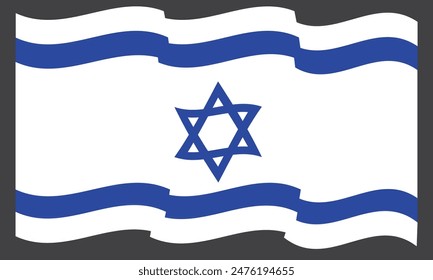 Israel Flag Waving Ribbon vector. Background Isolated Black